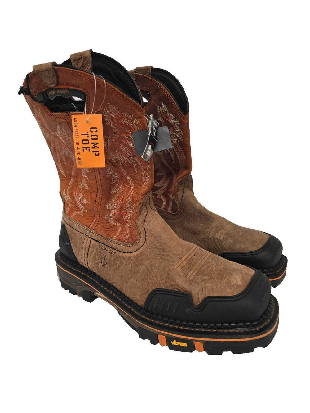 Cody James Men's Decimator 11" Composite Toe Western Work Boot DBP-12 Brown 12D